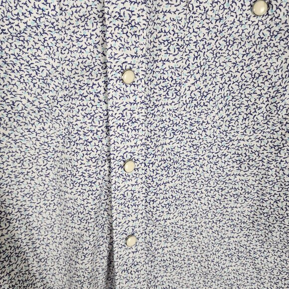 Cowboy Hardware Blue Floral 100% Cotton Pearl Snap Western Shirt - Picture 3 of 7